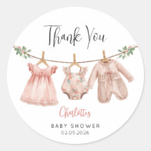 Personlig Baby Girl Baby Shower-klistermärke
