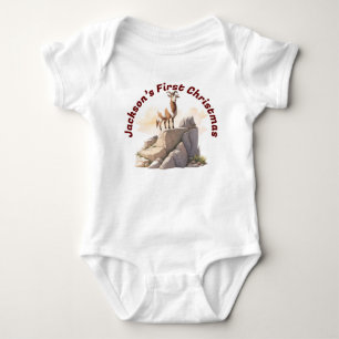 Personlig Baby Goats första jul, Woodland T Shirt