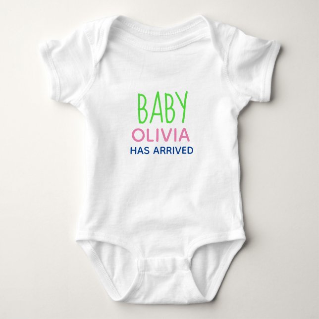PERSONLIG BABY HAR ANKOMMIT EN BIET T SHIRT (Framsida)