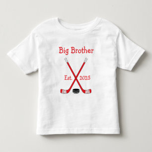 Personlig Baby Hockeys Storebror Röd T Shirt