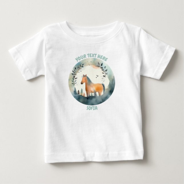 Personlig baby Horse Tee (Framsida)