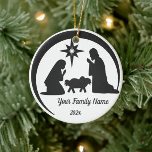 Personlig Baby Jesus Manger-jul-Helgdag Julgransprydnad Keramik