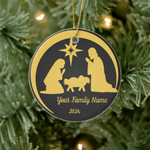 Personlig Baby Jesus Manger-jul-Helgdag Julgransprydnad Keramik