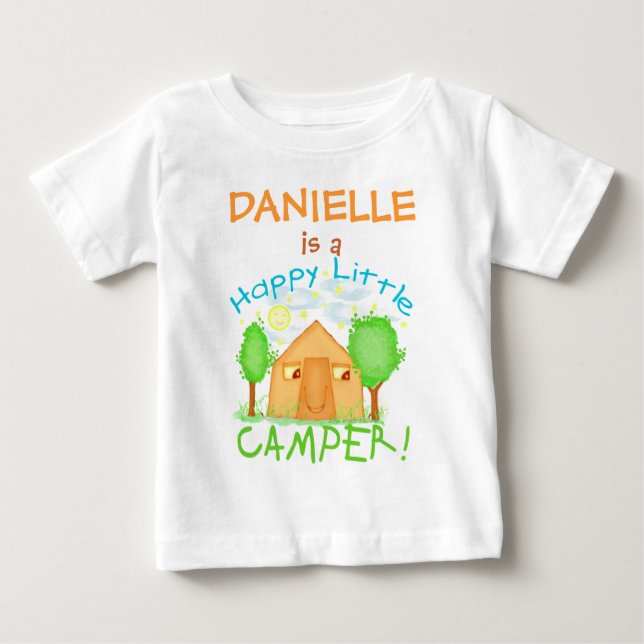 Personlig Baby / Kids Summer Camping T-Shirt (Framsida)