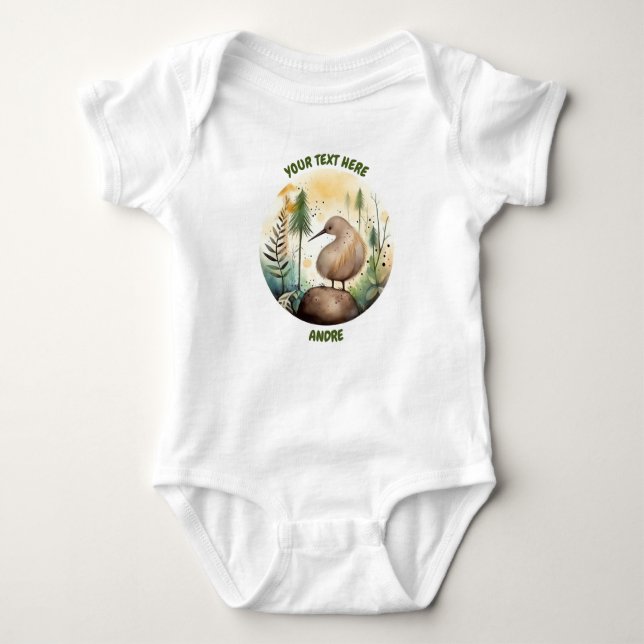 Personlig Baby Kiwi-kroppsdräkt T Shirt (Framsida)