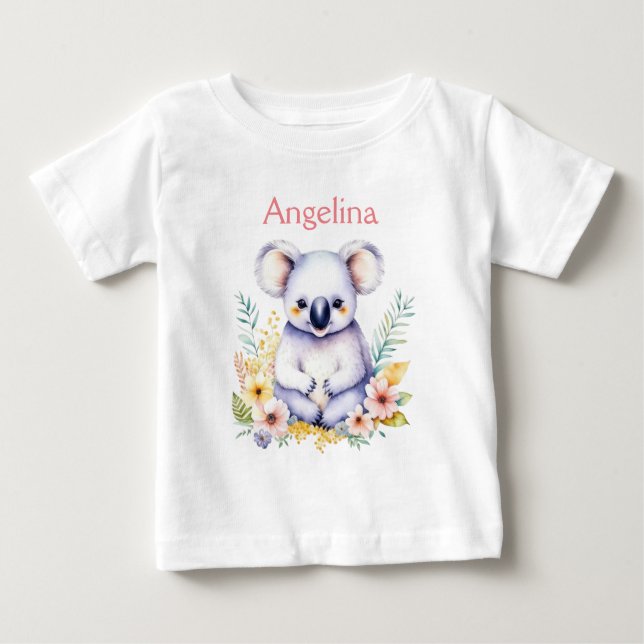 Personlig Baby Koala Björn  T Shirt (Framsida)