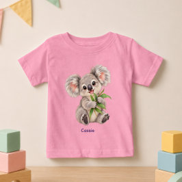 Personlig Baby Koala som håller Eukalyptusblad T Shirt