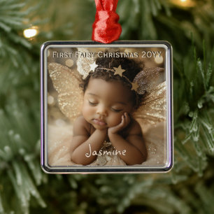 Personlig Baby Kute First jul Fairy Julgransprydnad Metall