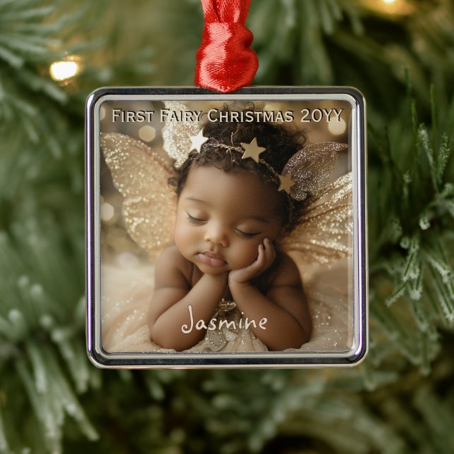 Personlig Baby Kute First jul Fairy Julgransprydnad Metall (Träd)