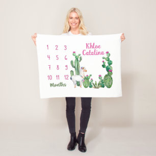 Personlig Baby månatlig milstolpe BlanketAnpassnin Fleecefilt