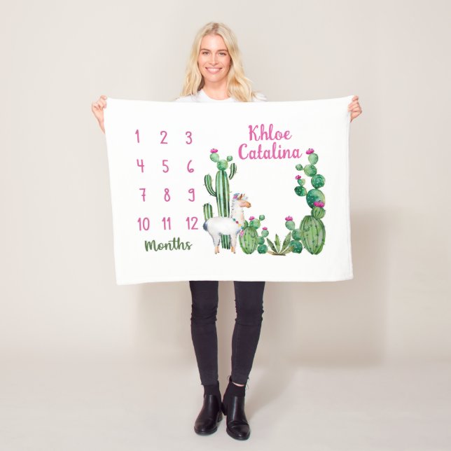 Personlig Baby månatlig milstolpe BlanketAnpassnin Fleecefilt (På plats)