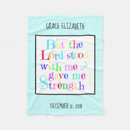 Personlig Baby, med verse från Timothy (regnbåge) Fleecefilt