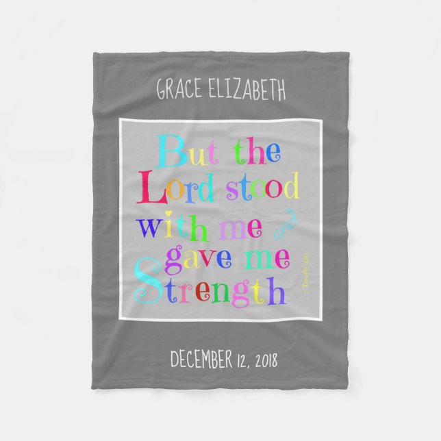 Personlig Baby, med verse från Timothy (regnbåge) Fleecefilt (Framsidan)