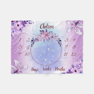 Personlig Baby Milestone Fleecefilt