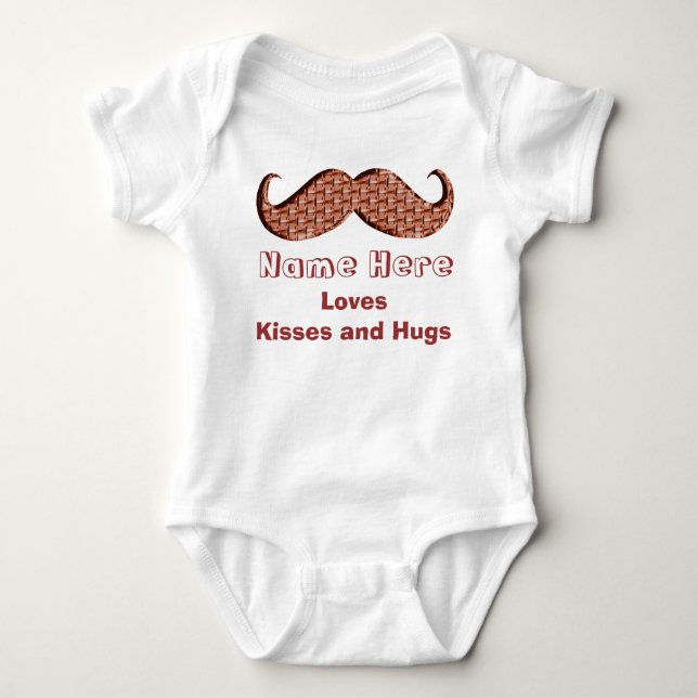 Personlig Baby Mustache Clothes One Biet T Shirt (Framsida)