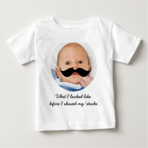 Personlig Baby Mustache Photo Shirt Tee