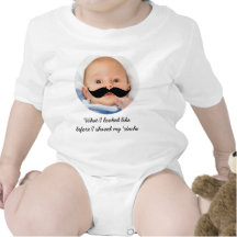 Personlig Baby Mustache Photo Shirt