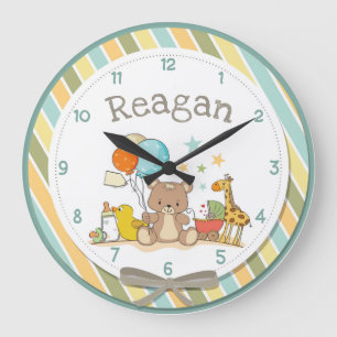Personlig Baby Nalle Giraffe Rubber Ducky Stor Klocka