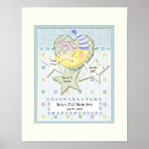 Personlig Baby Namn Wall Nursery Art for Boy Poster