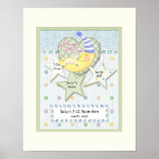 Personlig Baby Namn Wall Nursery Art for Boy Poster