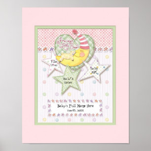 Personlig Baby Namn Wall Nursery Art for Girl Poster