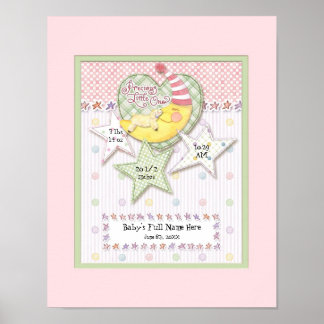 Personlig Baby Namn Wall Nursery Art for Girl Poster
