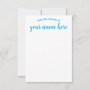 Personlig Baby Nursery Notecards Tack Kort