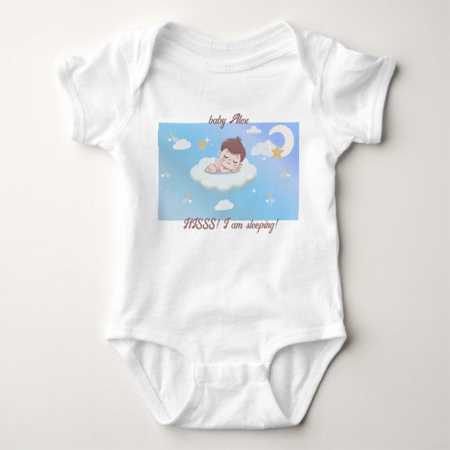Personlig Baby One-Biet Sweet Dreams i Stil T Shirt (Framsida)