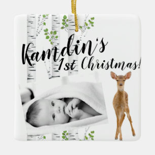 Personlig Baby Ornament Hjort Doe Buck Woodland