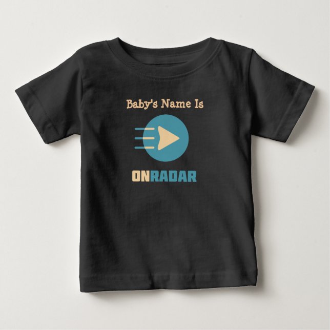 Personlig Baby på radar T Shirt (Framsida)