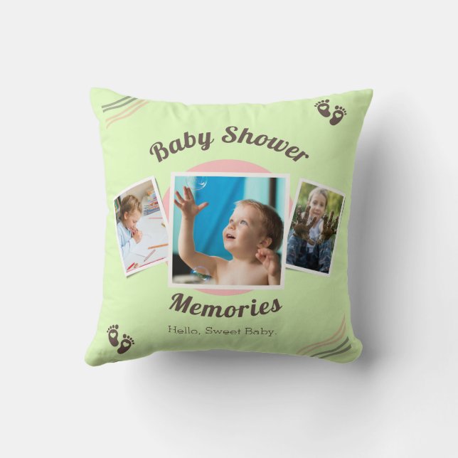 Personlig Baby Photo Collage Dekorativ kudde Gift (Baksida)