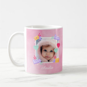Personlig Baby Photo - Kärlek, Kyss och Hearts Kaffemugg