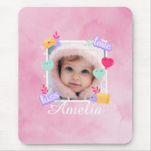 Personlig Baby Photo - Kärlek, Kyss och Hearts