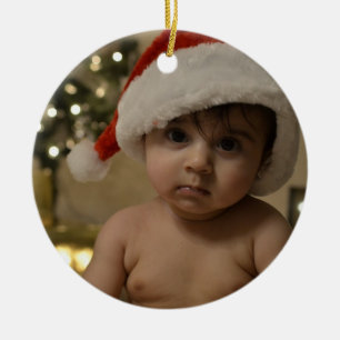 Personlig Baby Photo Min första jul Julgransprydnad Keramik