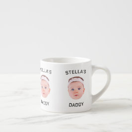 Personlig Baby Photo Pappa Gift Ansikte Espressomugg