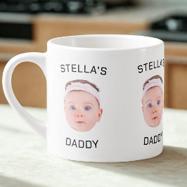 Personlig Baby Photo Pappa Gift Ansikte Espressomugg