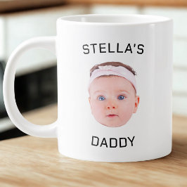 Personlig Baby Photo Pappa Gift Ansikte Jumbo Mugg