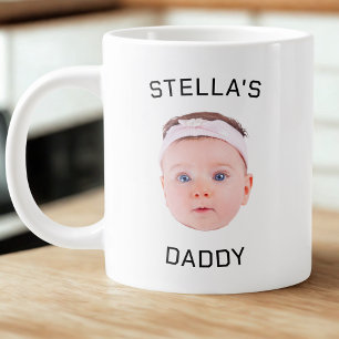 Personlig Baby Photo Pappa Gift Ansikte Jumbo Mugg