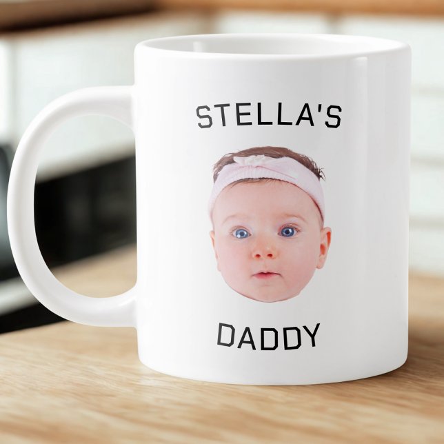 Personlig Baby Photo Pappa Gift Ansikte Jumbo Mugg (Skapare uppladdad)