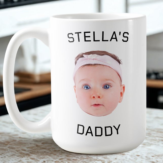 Personlig Baby Photo Pappa Gift Ansikte Kaffemugg (Skapare uppladdad)