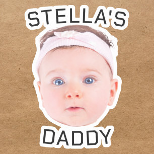 Personlig Baby Photo Pappa Gift Ansikte Klistermärken