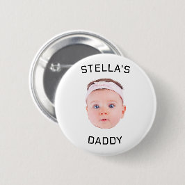 Personlig Baby Photo Pappa Gift Ansikte Knapp
