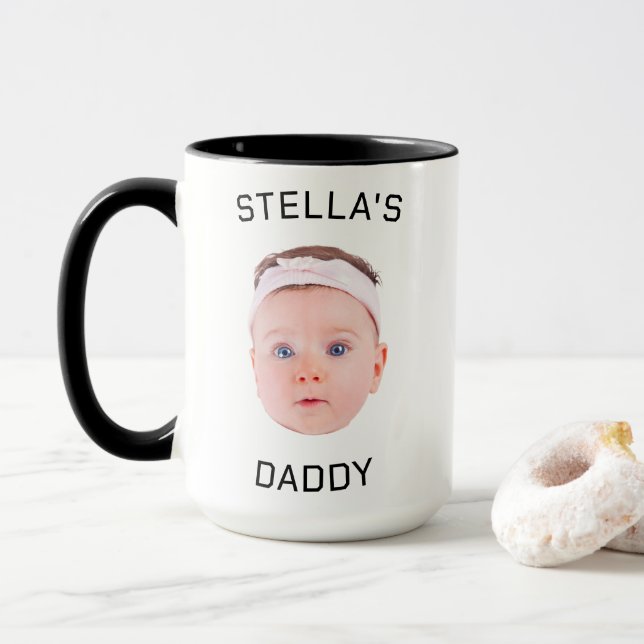 Personlig Baby Photo Pappa Gift Ansikte Mugg (Med munk)