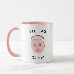 Personlig Baby Photo Pappa Gift Ansikte Mugg