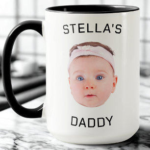 Personlig Baby Photo Pappa Gift Ansikte Mugg
