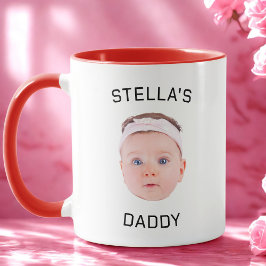 Personlig Baby Photo Pappa Gift Ansikte Mugg