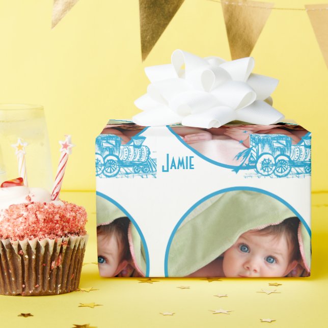 Personlig Baby Photo Wrapping Papper Presentpapper (Födelsedagsfest)