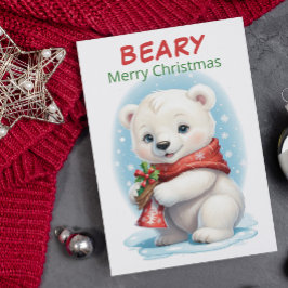 Personlig Baby Polar Bär jul Julkort