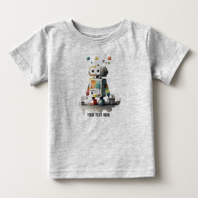 Personlig Baby Robot Tee (Framsida)