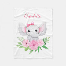 Personlig Baby Rosa Elephant Gift för Flicka